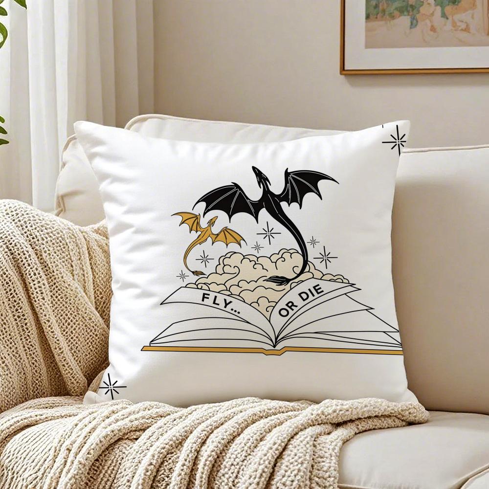 Book Epic FFourth Wing Cushion Cover Pillowcase Antidustmite Living Room Sofa Decor Cushion Room