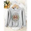 Unisex Kids Crewneck Sweatshirt, Retro Love Peace Sign Floral Heart Print Pullover, Boys Girls Casual Sweatshirt For Kids Over 4 Years Old