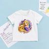 Frozen Elsa Princess Ariel Rapunzel Girls summer short sleeve little girls 3-14Years Birthday Kids T shirt Baby Children gifts