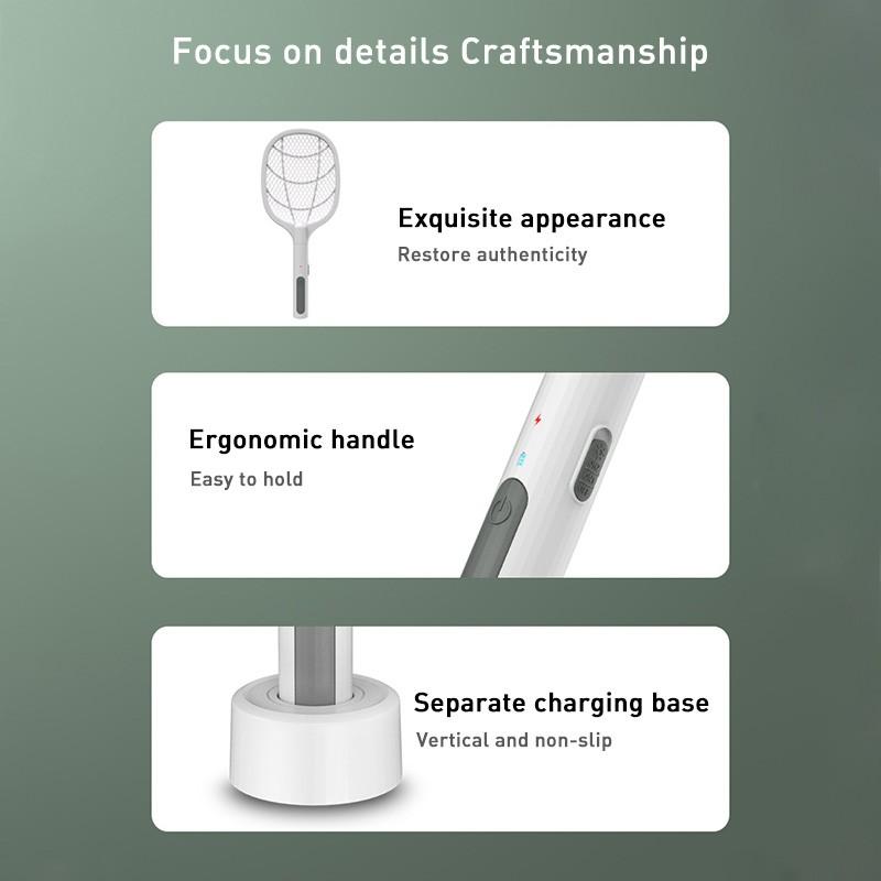 Electric Mosquito Killer USB Rechargeable Intelligent Fly Swatter Mosquito Trapper 2 In 1 Summer Fly Swatter Trap Flies Insect Killer Pest Control