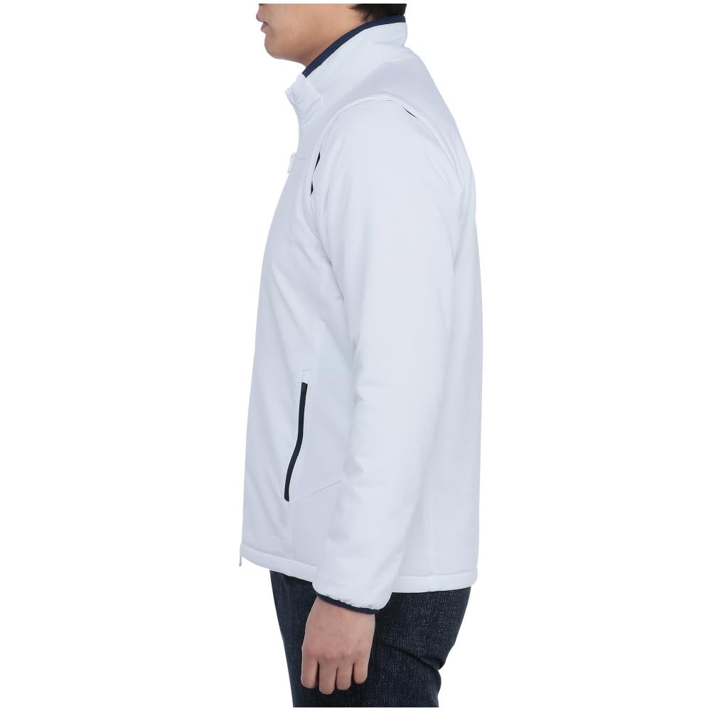 Mizuno Breath Thermo Golf with Removable Sleeves and Mizuno Move Tech E2MEB506 Jacket, Men's White, Heat-Generating Material,