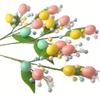 Artificial Easter Bunny Bouquet,Plastic Egg Branches with Colored Berries,Home Decor,Living Room Tabletop Floral Arrangement