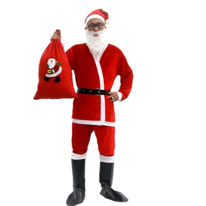 Santa Suit Christmas Santa Clauses Costume for Men Women Adults 3/4/5/6/7 Santa Costume Outfits Funny Santa Bear Hat