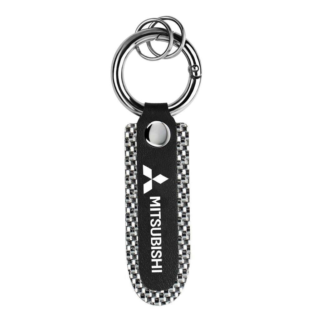 Metal Leather Car Key Ring Braided Rope Key Case Key Chain For Mitsubishi Space Star Lancer Outlander Xl Eclipse Cross Asx Colt