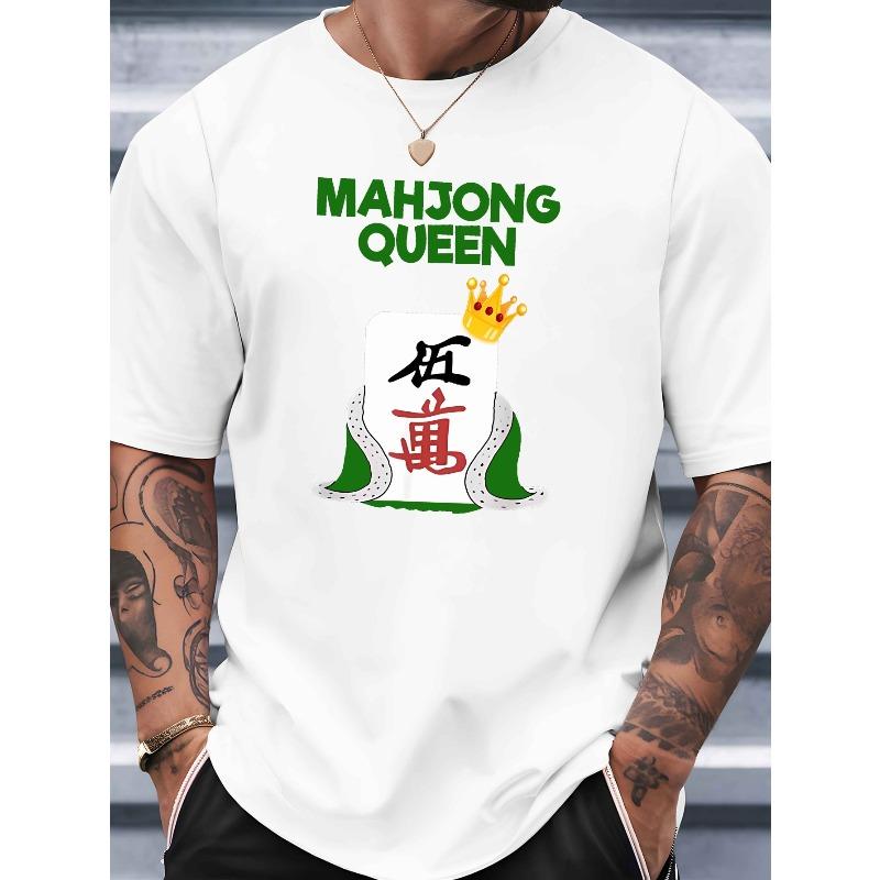 MAHJONG QUEEN New Summer Outdoor Men s Short-sleeved T-shirt Summer Fashion Trend Top Printed Men s Bottoming Shirt Spring and Summer S белый