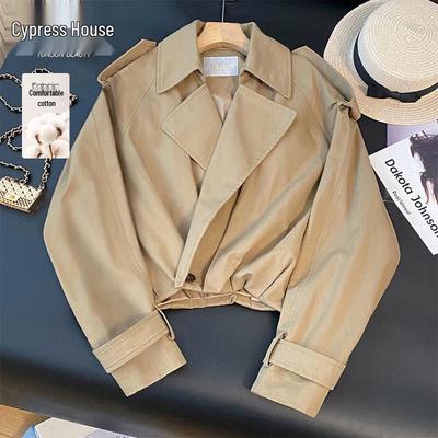 Sibaishe Women's Pleated Raglan Sleeve Short Jacket