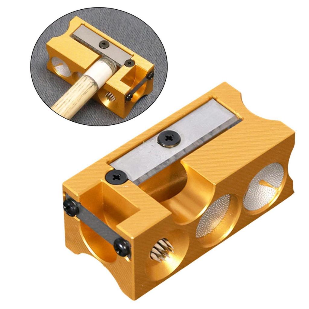 Pool Cue Tip Repair Tool Improve Cue Accuracy Aluminum Pool Cue Shaper Portable Multifunction Billiard Cue Tip Grinder