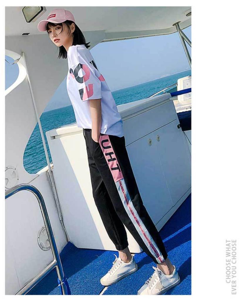 Summer Short Sleeve Long Pants Loose Casual Two-piece Set