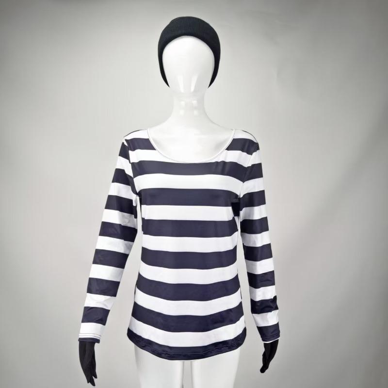 Halloween Thief Six-piece Long Sleeve Striped Costume Drag Ball Stage Performance Costume
