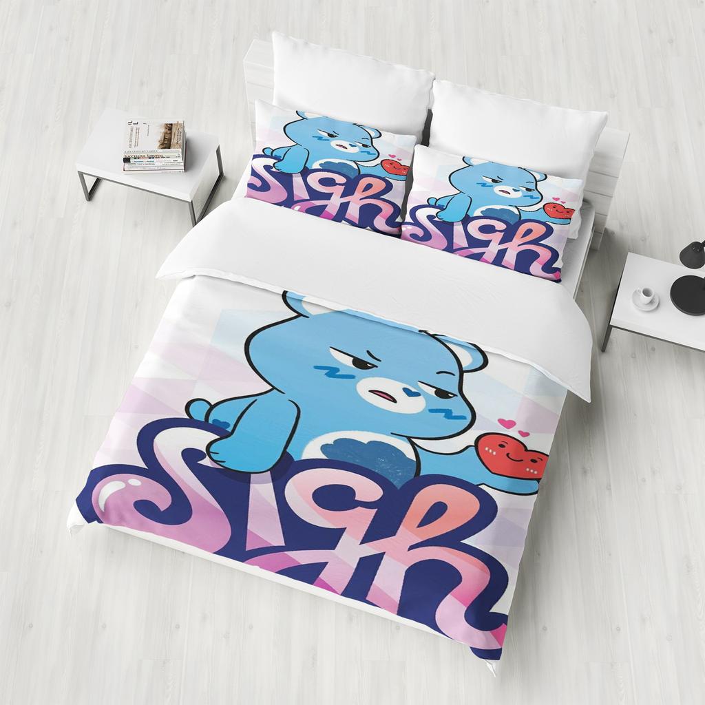 Care Bears Anime Bedding Set Duvet Cover 1009 Polyester Suitable For Children And Adults 3-Piece Set