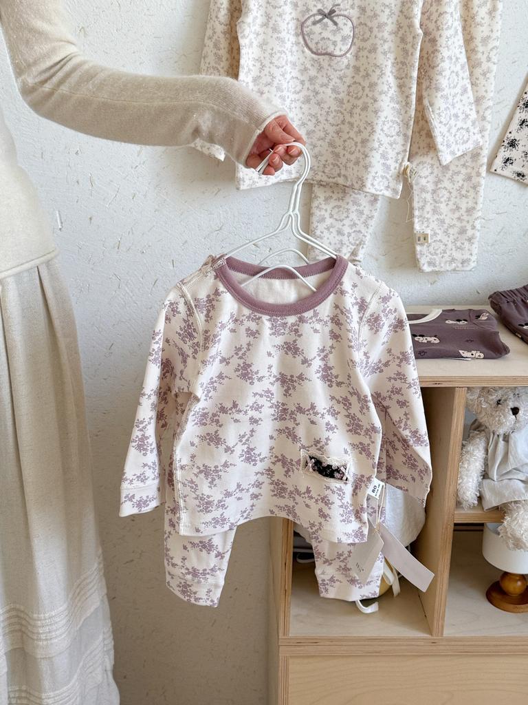 Baby loungewear pajamas infant clothes Class A boneless long johns two-piece set autumn and winter girls' suit