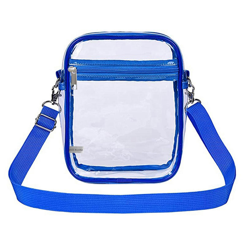 Women PVC Transparent Shoulder Crossbody Bag Fashion Waterproof Transparent Handbags Sports Zipper Shoulder Bag Cross Bags
