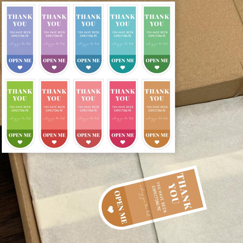 100-Pack Colored Thank You Stickers for Airplane Box Sealing and Packaging Decoration