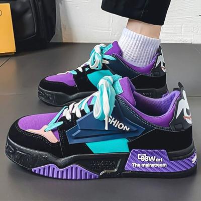 Módní pánské patchworkové tenisky Nové skateboardové boty Outdoorové ležérní běžecké boty pro muže Šněrovací platformové tenisky Zapatillas Hombre