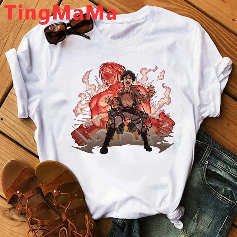 Japanese Anime Attack On Titan T Shirt Unisex Shingeki No Kyojin Eren Yeager T-shirt Cartoon Titans Attack Graphic Tshirt Unisex