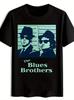 The Blues Brothers Graphic Print Short Sleeve T-shirt - Black with Blue Character Design