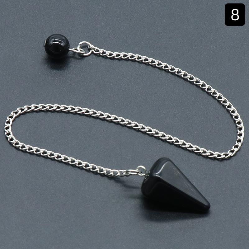 Rose Quartz & Tiger Eye Hexagonal Pyramid Pendulum Agate Crystal Pendant