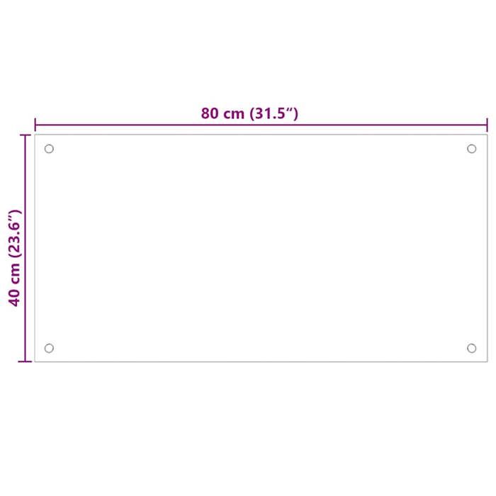 VidaXL Dosseret de cuisine Noir 80x40 cm Verre trempé 249484