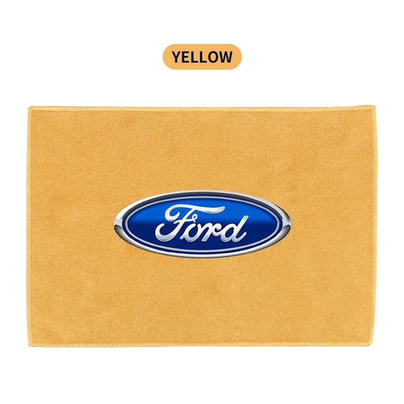 Neues Auto-Wasch-Mikrofasertuch Auto-Emblem-Reinigung Trockentuch Tuch Auot Für Ford SMax CMax Kuga Escape Monde 4 Focus 3 Grand 2