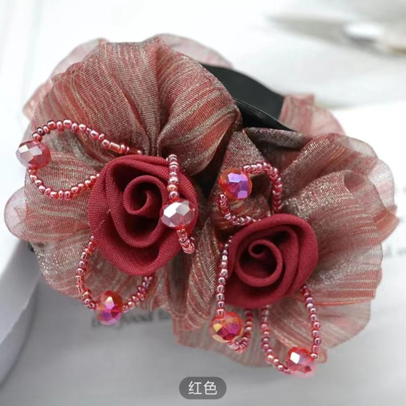 Blume Haarspange für Frauen, Elegante Haarklammer mit europäischer Spitze, Handgemachte Haarnadel für Hochsteckfrisuren