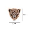 Head Hollow Collar Pins Luxurious Men Badges Leopard Brooch Rhinestone Brooch Male Ornaments