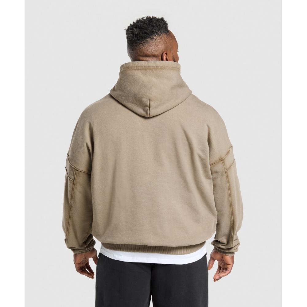 Gymshark Heavyweight Hoodie Lifestyle Brown A2b3a Nc0s