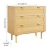 SucceBuy Rattan Dresser for Bedroom Natural Rattan Chest of Drawer with Metal Handle Modern Wood Clothing Organizer & Storage