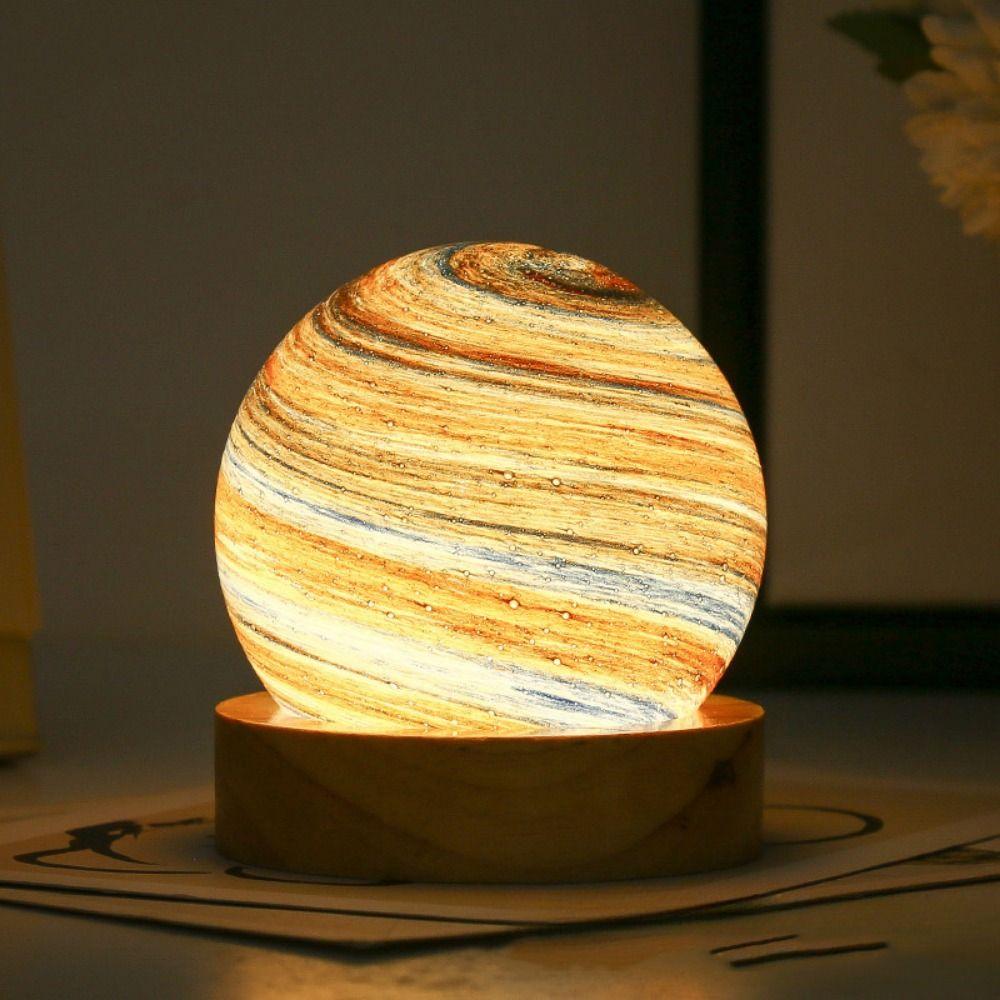 Luminous Glass Sphere 80MM LED Night Light USB Plug In Mini Planet Table Lamp Crystal Ball Girls