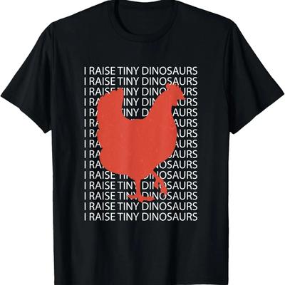 Retro I Raise Tiny Dinosaurs Funny Chicken Dad Chicken Mom T-Shirt