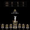 Gold Thread Crystal Glass Whisky Wine Set 7 Piece Luxury Drinking Cups for Home Bar