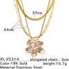 Two Tone Flower Pendant Necklace Titanium Steel Minimalist Jewelry for Women Fashion Gift