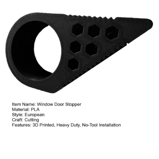3D Printed Window Door Stopper Heavy Duty No-Tool Installation Multi-Functional Sliding Glass Windows Balcony Doors Anti-Slam Wedge