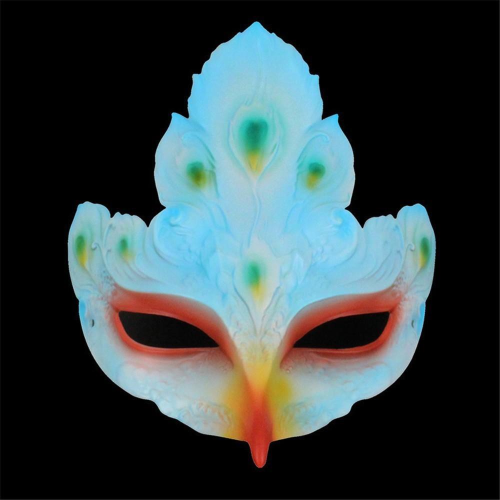 

Уникальные карнавальные маски «Павлин» ярких цветов, идеально подходящие для празднования Хэллоуина и дней рождения Peacock Blue Mask