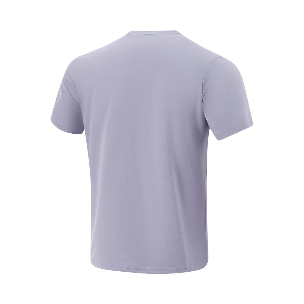 Li Ning Herbal Tea T Comfortable Casual Simple Round Neck Pullover Short Sleeve T-Shirt Men T-Shirts Muted-Gray Purple ATSV509-6