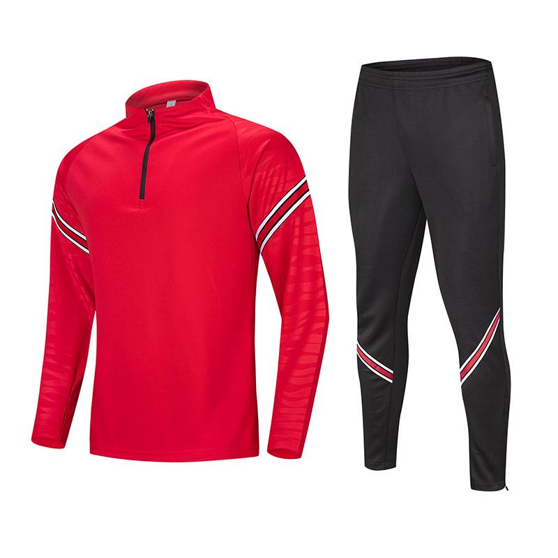 Half-Zip Contrast Stripe Sports Top with Half-Finger Sleeves