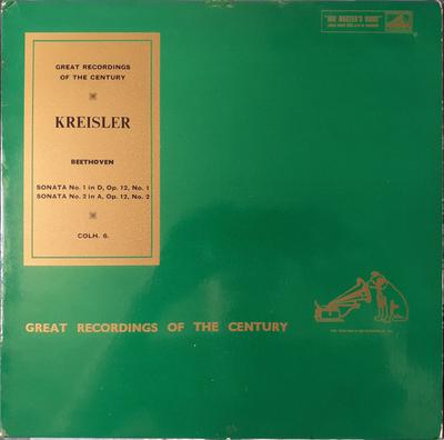 LP Record FRITZ KREISLER, FRANZ RUPP - Beethoven: Violin Sonatas Nos. 1, N COLH6 HIS MASTER'S VO UK Classical Used