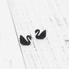 Elegant Black Swan Full Diamond S925 Silver Stud Earrings For Women