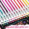Glitter Gel Pens Pack Colored Glitter Pens, Colorful Sparkles Gel Markers for Journaling Coloring Art Crafting Supplies