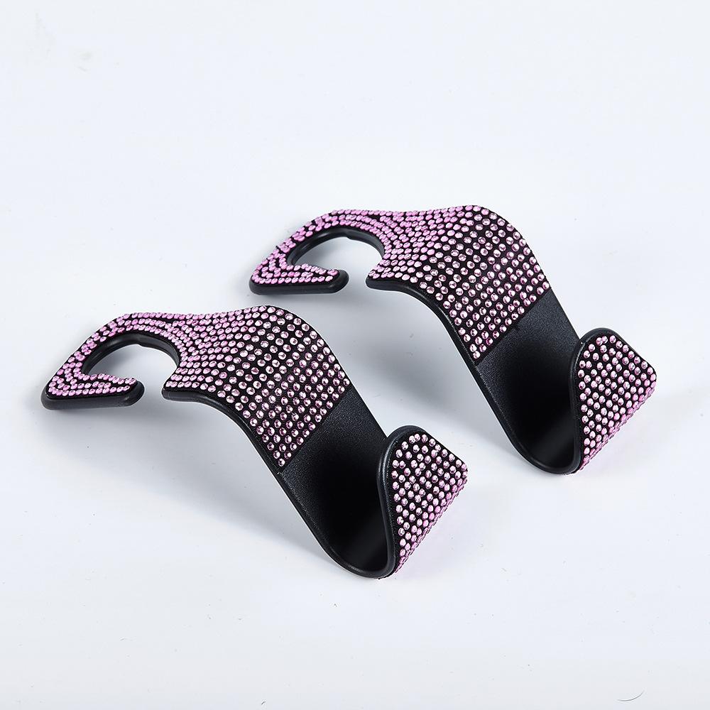 2-Piece Synthetic Diamond Car Hooks, Hidden Car Storage Hooks, Creative Car Seat Hooks & Hangers, Women's Car Accessories