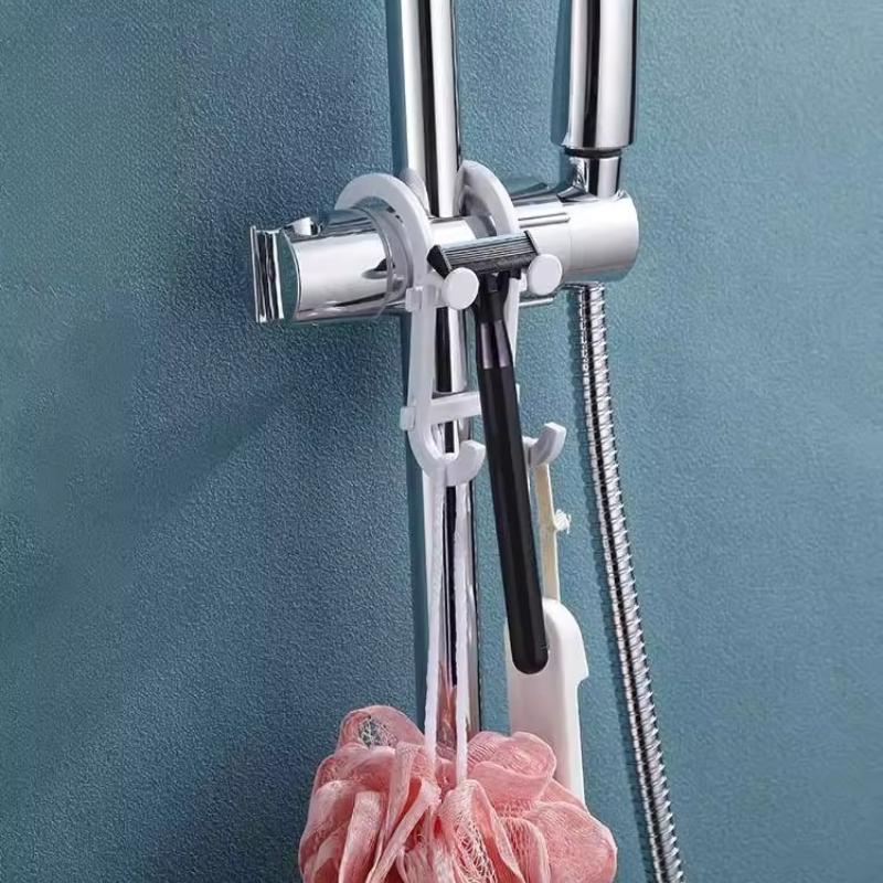 1/5pcs Double S-shape Hooks Multi Functional Storage Rack Shower Wiper Hooks for Clothes Hats Bathroom Phone Holder
