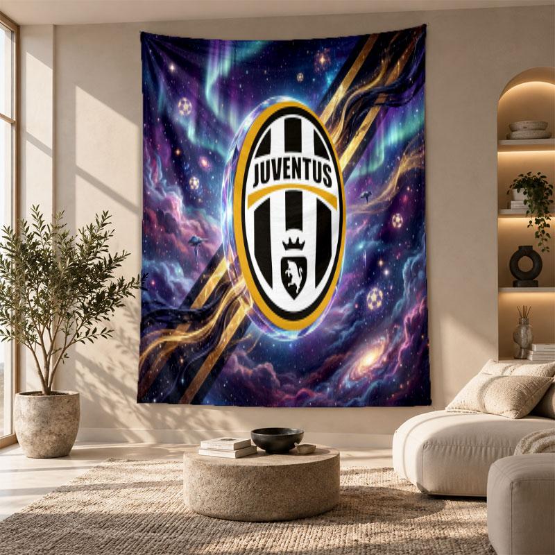 Decorative Tapestry,Juventus FC Printed Wall Art, Lightweight Wall Hanging For Bedroom Background