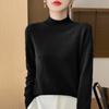 Seamless One-line Ready-to-wear Wool Sweater Half Turtleneck Knitted Bottoming Fashion Versatile Warm Sweater Autumn and Winter New Style