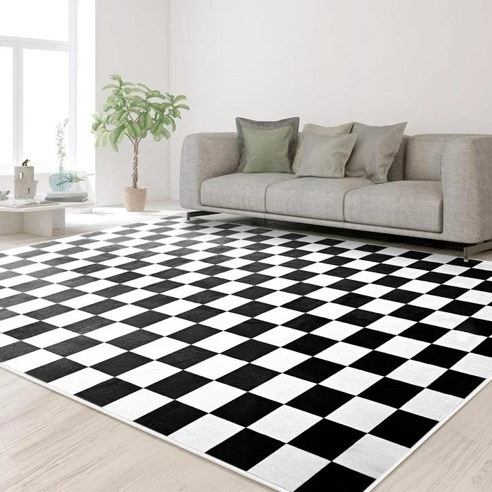 Checkered Area Rugs Checkerboard Rug Plaid Carpet for Living Room Bedroom Home Decor