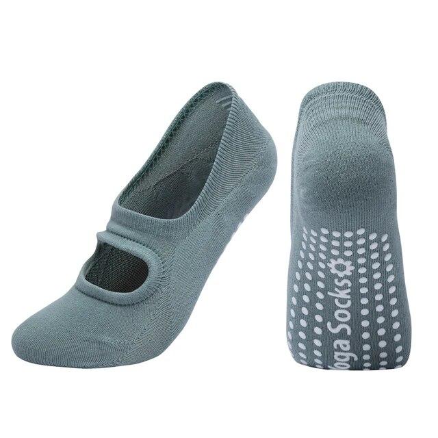 Damen Yoga Socken, atmungsaktiv, Silikon, rutschfest, Pilates Socken, Baumwolle, rückenfrei, Damen Fitness, Tanz, Ballett, Sport Socken Hausschuhe
