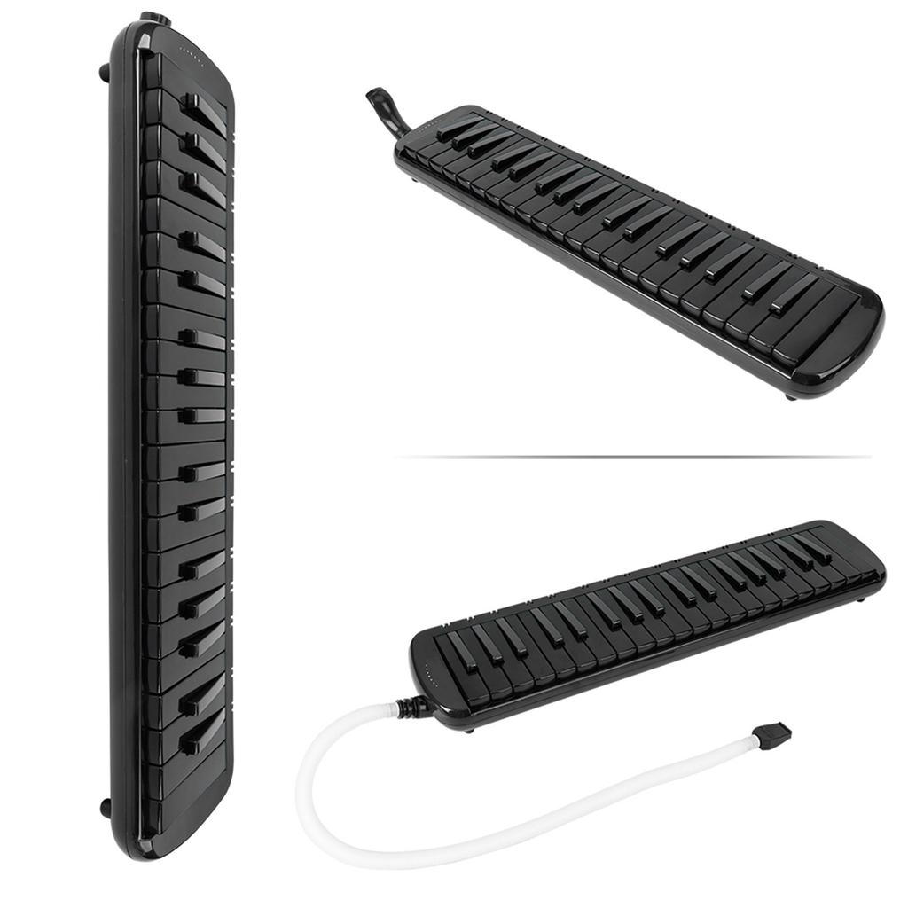 Melodica 37 Key Wind Musical Instrument Suitable for Beginner Practice Bag F37s(Black )