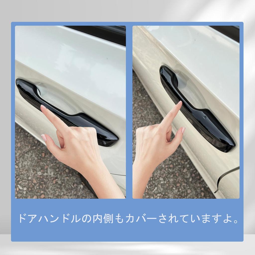 HIMARKLIF Exterior Door Handle No Tape Piano Black Mirror Finish with Smart Full Compatible with Honda Civic and New and Set Covers, Required, Holes,