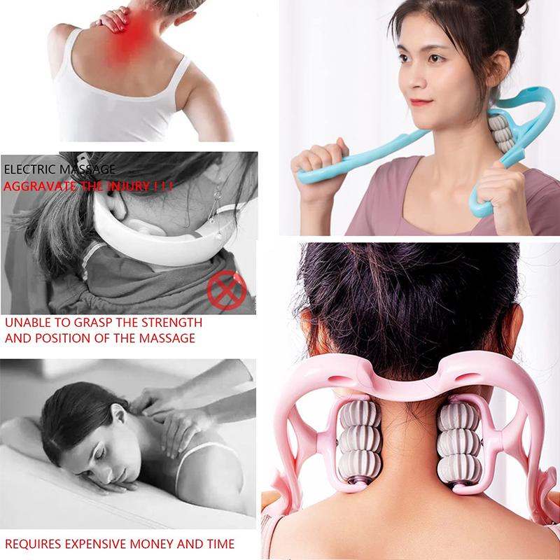 Neck Massager Roller Handheld Massager With Upgrade 6 Balls Massage Point Shoulder Massager Neck Pain Relief Massager For Dee