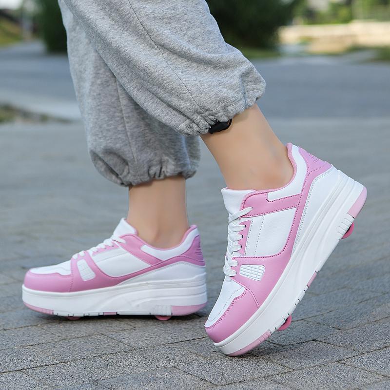 Roller Skate Sneakers Kids Four-wheel Disassembly Flat Shoes Runaway Shoes / Wheel Skate  Shoes with Wheels