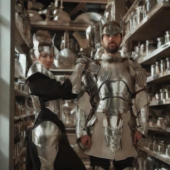 Armadura Medieval Para Pareja Disfraz de Cosplay Para Pareja Regalo Para Él Ella Disfraz de Pareja de Halloween Cosplay Pareja Fantasía