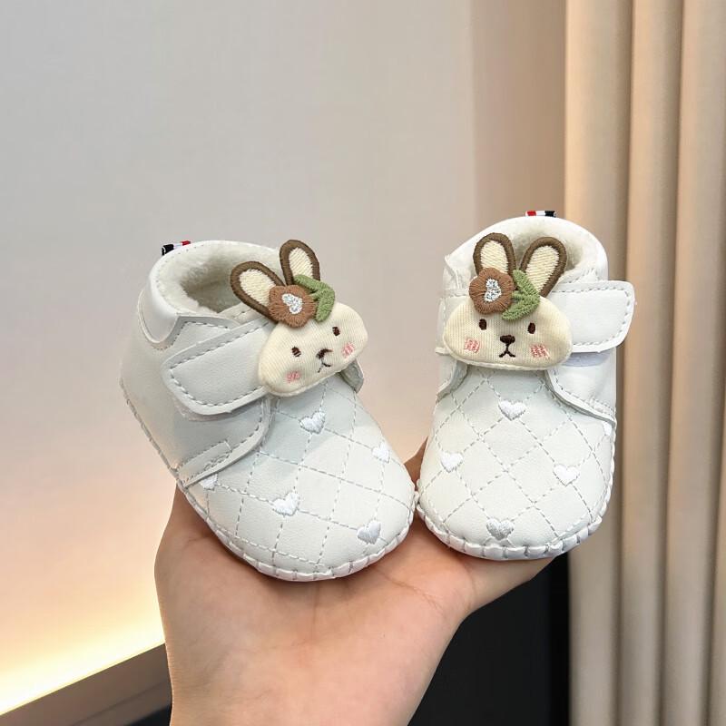 

Winter Soft Sole Cotton Baby Shoes for Toddlers 0-2 Years, Boys & Girls Indoor Pre-Walking Shoes M Inner Length 11cm (For 4-8 months)